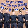 Police Banner Party Until The Cops Shown Up - Police Party Decorations Banner, Glitter Blue Police Banner Garland for Police Retirement Party