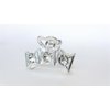Small shiny silver metal three bows hair claw clip with crystals