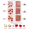 767pcs Red Heart Nail Art Charms Gems Nail Art Supplies 3D Crystal Flatback Rhinestone for Valentines Nail Art Decoration Round Beads Diamonds Jewels Design Acrylic Nails Faces DIY Crafts