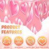 3 Pack 2000s Tablecloth Decoration Cholo Party Table Cover 90s Table Covers Heart Early Plastic Disposable Rectangle Table Decoration for Birthday Party Supplies, 54 x 108 Inches(Pink)