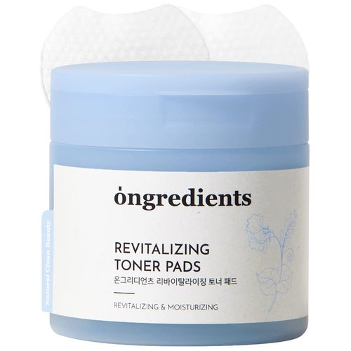 Ongredients Butterfly Pea Flower Tea Cotton Facial Pads, Toner Pads, Exfoliating Toner Pads for Aging Skin, Niacinamide Toner, Dual Pad Sheets, Korean Skincare, 60 Pads