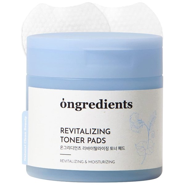 Ongredients Butterfly Pea Flower Tea Cotton Facial Pads, Toner Pads, Exfoliating Toner Pads for Aging Skin, Niacinamide Toner, Dual Pad Sheets, Korean Skincare, 60 Pads