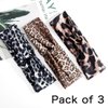 Fashband Boho Criss Cross Headbands Leopard Print Head Wraps Elastic Stretchy Hair Bands Yoga Outdoor Headwear Running Workout Headwear Head Scarfs Turban for Women Girls Pack of 3