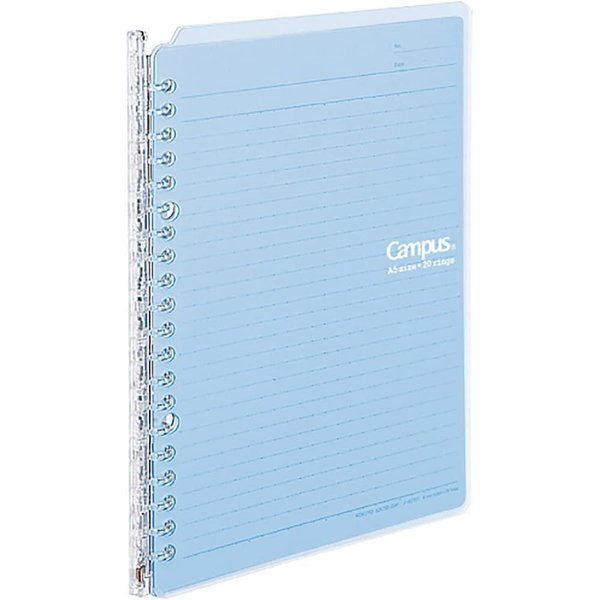 Kokuyo Campus Smart Ring Binder, Up to 25 Sheets, A5, 20 Holes, Light Blue, Japan Import (RU-SP130LB)