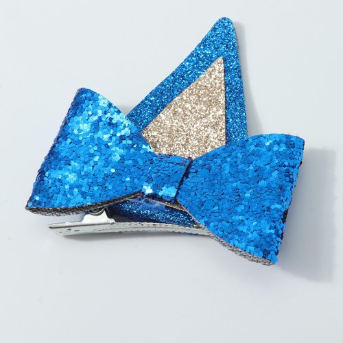 Sgehen 2 Pairs Blue Orange Dog Ears Hair Clip for Girls Halloween Animal Headwear Cosplay Costume Accessories Birthday Party Gift