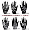 Xmasir 6 Sheets India Henna Tattoo Stencil Kit for Women Girl Hand Art Painting Temporary Tattoo Sticker Glitter Templates 7.87'' x 4''