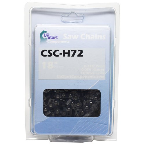 UpStart Components 2-Pack 18" Semi Chisel Saw Chain for JD CS56 Chainsaws - (18 inch, 0.325" Pitch, 0.050" Gauge, 72 Drive Links, CSC-H72)
