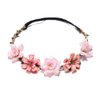 Flower Crown Headbands Girl Headpiece Bride Bridesmaid Wedding Headdress Boho Flower Head Bands Hair Wreath Rose Hairbands Hawaiian Party Accessories for Women Girl(pink)