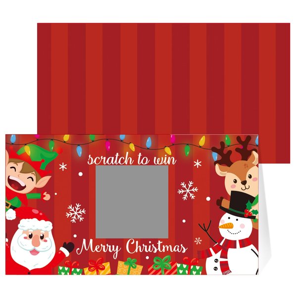 50 Pieces Christmas Scratch Off Cards Stickers Christmas Party Games Vouchers Festive Raffle Tickets Holiday Business Prize Drawings for Kids Adults Families Events Groups (Mixed Style)