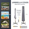 PALON Patio Umbrella Cover, 420D Waterproof Outdoor Market Parasol Covers with Zipper & Telescopic Rod, Anti-UV, Windproof Garden Parasol Protective Cover for 7.5ft to 11.5ft Patio Umbrellas, Gray