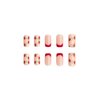 24 Pcs Red French Tip Press on Nails Medium Square Fake Nails with Glue Cute Strawberry Flower False Nails Kit Spring Nails Press ons Glossy Full Cover Nails with Glue Nails for Women Girls