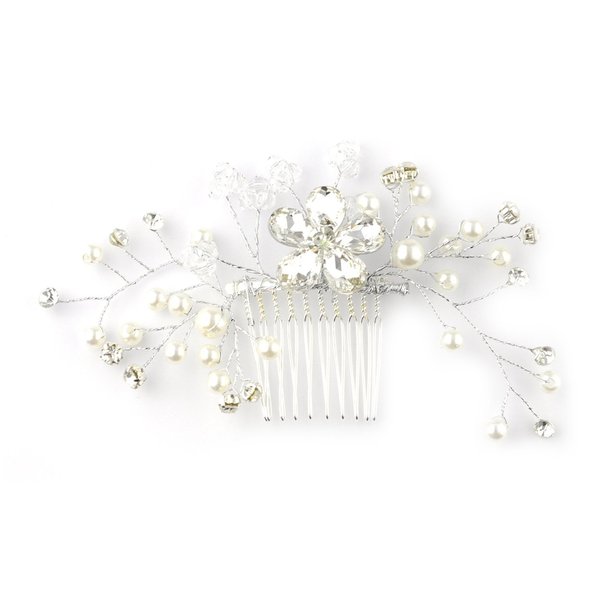 Stone Flower Charm Tree Branch Hair Comb Jewelry