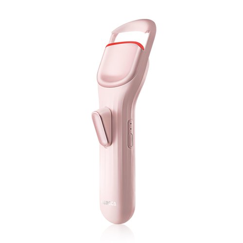 HEBECA Heated Eyelash Curler Professional Pink, Eye Lashes Curler Heat Naturally Curling with Innovative Heating Silicone, Electric Eyelashes Curler with 600mAh Rechargeable Battery EC4001