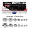 Hilitchi 140-Pcs M3 M4 M5 M6 M8 M10 M12 Hex Flange Nuts Assortment Kit - 304 Stainless Steel