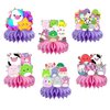 6Pcs Cute Animal Honeycomb Table Centerpiece, Cute Animal Themed Party Supplies, Cute Animal Birthday Party Desktop Decorations for Kids