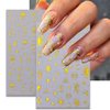 8 Sheets Metallic Sun Star Nail Art Stickers Moon Nail Stickers 3D Self-Adhesive Gold Nail Decals Sun God Asterisk Snake Eyes Nail Design Stickers for Women Acrylic Nails DIY Decoration Supplies