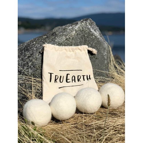 Wool Dryer Balls by Tru Earth 4-Pack, XL Premium Reusable Natural Fabric Softener (4)