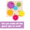 SPARK & WOW Spinny Gears - Wooden Gear Board with 6 Pieces in 3 Sizes - Gear Puzzle for Kids - Create Colorful, Spinning Combinations