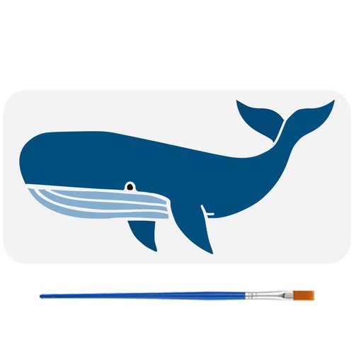 FINGERINSPIRE Humpback Whales Stencils with Brush 11.8x5.9Inch Reusable Marine Life Stencils PET Whales Decoration Stencils Marine Animals Pattern Stencils Ocean Themes Template for Wood Wall Fabric