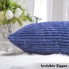 Home Brilliant Striped Corduroy Decorative Pillow Covers 18x18 Throw Pillows for Couch Set of 2 Accent Pillowcase Cushion Cover for Chair, 18 x 18 inch, Navy Blue