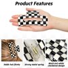 4Pcs Checkered Hair Claw Clips, Non Slip Hair Jaw Clip for Thick Thin Curly Straight Long Hair, Simple Style Black and White Square Claw Clips for Women's Hair Accessories