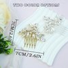 PTORIZNY Wedding Rhinestone Hair Comb Crystal Bride Hair Combs Silver Bridal Side Hair Combs Wedding Bride Hairpiece Hair Accessories for Women (Silver)