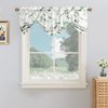 Leeva Valances Tie Up Small Curtains and Valance for Living Room, Rod Vintage Tie-up Swag Valance Half Windows Treatment for Kid's Room, One Panel, 52X18 Inch, Green