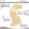 Jerriess Sew in Hair Extensions Real Human hair, Anti Shedding Double Drawn Weft Hair Extensions human hair, Silky Soft &Thick Ends Human hair extensions sew in, 100g Straight Platinum Blonde, 16 inch