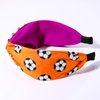HZEYN Game Day Headband Crystal Rhinestone Knotted Soccer Football Headband Sports Game Party Hair Accessories (Purple Orange Soccer Ball)