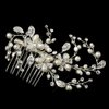 RaeBella Weddings Sparkling Silver Freshwater Pearl & Rhinestone Floral Bridal Hair Comb