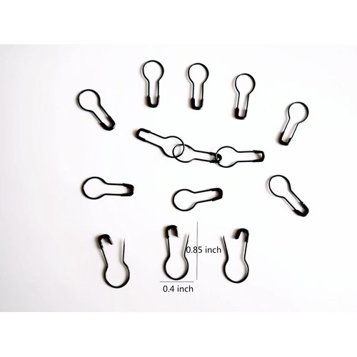 Transun Moo 1000Pcs Black Safety Pins 0.8" Metal Bulb Pins Gourd Pin Clothing Tag Pins Calabash Pin for DIY Craft, Home Accessories