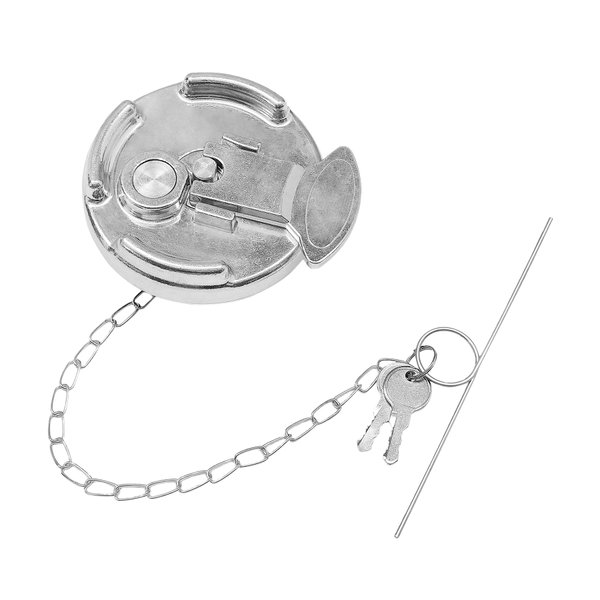 Locking Fuel Cap, Compatible with 1972-2017 Peterbilt 330 to 587 Semi Trucks, 4In Lever Style Aluminum Diesel Fuel Tank Cap Lock, with Keys | Replaces# 11-04859-200, 1104859200, 600212 Lock Gas Cap