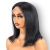 YGP Bob Wig Human Hair 13x4 Transparent Lace Front Bob Wig 200 Density Pre Bleached Tiny Knots Blunt Cut Wig Short Straight Glueless Bob Wigs Pre Plucked With Baby Hair Natural Color 12 Inch