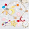 INFUNLY 20Pcs Rainbow Mobile Felt Bed Pendant Felt Cute Star Clouds Mobiles Felt Hanging with Moon Flowers Sun Bed Felt Ornament Home Hanging Felt Decor for Bed Room