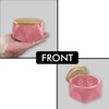 Jeuristic Ashtrays for Cigarettes Geometric Ash Tray - Premium Ceramic Retro Cool Ashtrays Gifts for Smokers Home Ashtrays Indoor Outdoor Patio Desktop Decor Unique Fancy Cute Ashtray with Lid Pink