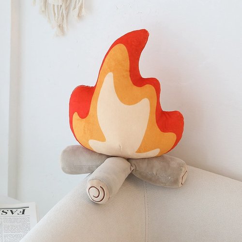 11.8in Funny Campfire Plush Pillow, Fake Campfire Pillow, Simulation Bonfire Plush Toy, Fake Fire Soft Stuffed Weird Room Decor, Kids Camping Decor Gift