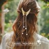 Jeairts Butterfly Hair Clip Gold Pearl Claw Clips Tassel Headpiece Stylish Hair Accessories for Women
