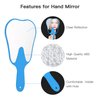 Annhua Handheld Mirror Small with Handle Blue, Hand Mirror Tooth-Shaped Kids Makeup Mirror Cute for Salon|Barber|Hairdressing - Easy to use & Lightweight