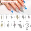 KACHIMOO 55PCS Silver Star Nail Charms Gold Star Charms for Acrylic Nails,Y2K Nail Charms 3D Alloy Nail Art Charms Y2K Nail Rhinestones Nail Supplies for Women and Girls Nail Design(11 Styles)