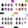 96PCS Halloween Press on Nails Short Square Gothic Fake Nails Halloween Ghost Bat Spider Monster Design Glossy Glitter False Nails Acrylic Full Cover Artificial Nails with Nail Adhesive Tabs for Women
