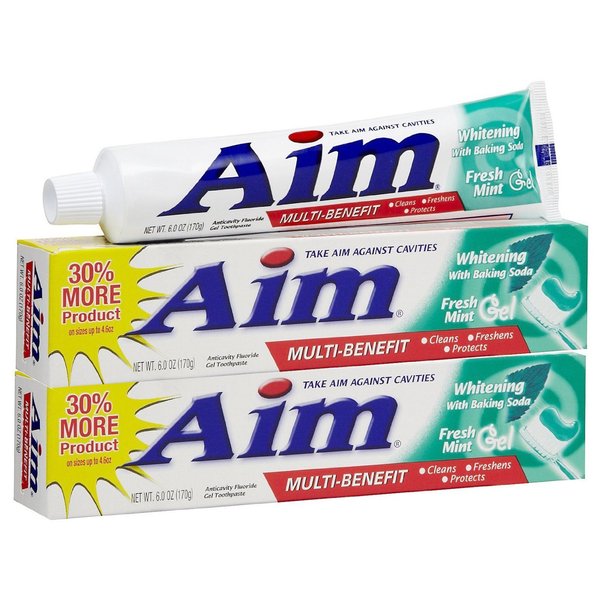 Aim Whitening Toothpaste Mint Gel, 5.5 oz by Aim (Pack of 3)