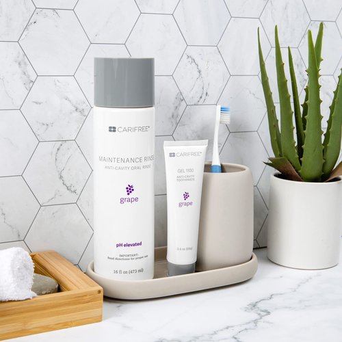 CariFree Maintenance & Prevention Kit, Grape | Anti-Cavity Fluoride Toothpaste & Mouthwash Freshens Breath and Moistens Mouth | Dentist Recommended for Oral Care (2 Piece Set, Grape)