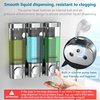 3 in 1 Shower Soap Dispenser, Shampoo and Conditioner Dispenser No Drill, No Leakage soap Dispenser Bathroom, Shower Shampoo Dispenser for Caravans Toilet Bathroom Hotel soap Shower Dispenser Silver