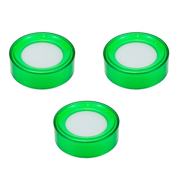 Dahszhi Desktop Sponge Finger Wet Moistener 2.7" Dia Green - 3pcs