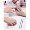 Nail Soaking Bowl, 2PCS Soak Off Gel Polish Dip Powder Remover Manicure Bowl with Triangle Cuticle Peeler and Stainless Steel Cuticle Pusher Nail Art Tool (Pink)