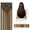 FUBILI Clip in Hair Extensions Chestnut Brown Balayage to Platinum Blonde Mix Brown Real Human Hair Medium Brown Ombre Hair Extensions Remy Human Hair Clip in Extensions 16Inch 7Pcs120g