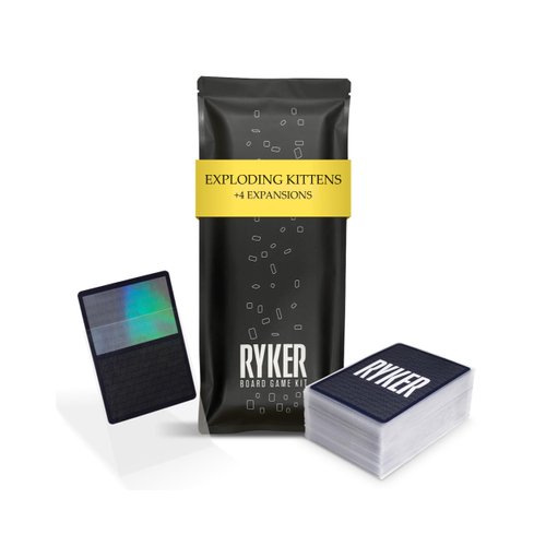 Ryker | Compatible with Exploding Kittens Board Game Plus 4 Expansions Card Sleeve Kit | Board Game Card Sleeves (Clear)