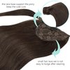 Human Real Hair Ponytail Extension Pretty Party Hair Extensions Ponytail Loxxy Natural Silky Clip in Ponytail Hairpiece with Magic Paste Long Straight Dark Brown 16 Inch 80g