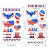 Toututu 10 Sheets 4th of July Temporary Tattoos, American Flag Red White and Blue Patriotic Tattoo, Fourth of July USA Face Tattoo Sticker Party Favors Memorial Veterans Independence Day Accessories