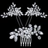 3 Pieces Bride Wedding Hair Comb Crystal Silver Bridal Hair Side Comb Rhinestone Hair Pieces Hair Pin Accessories for Women and Girls